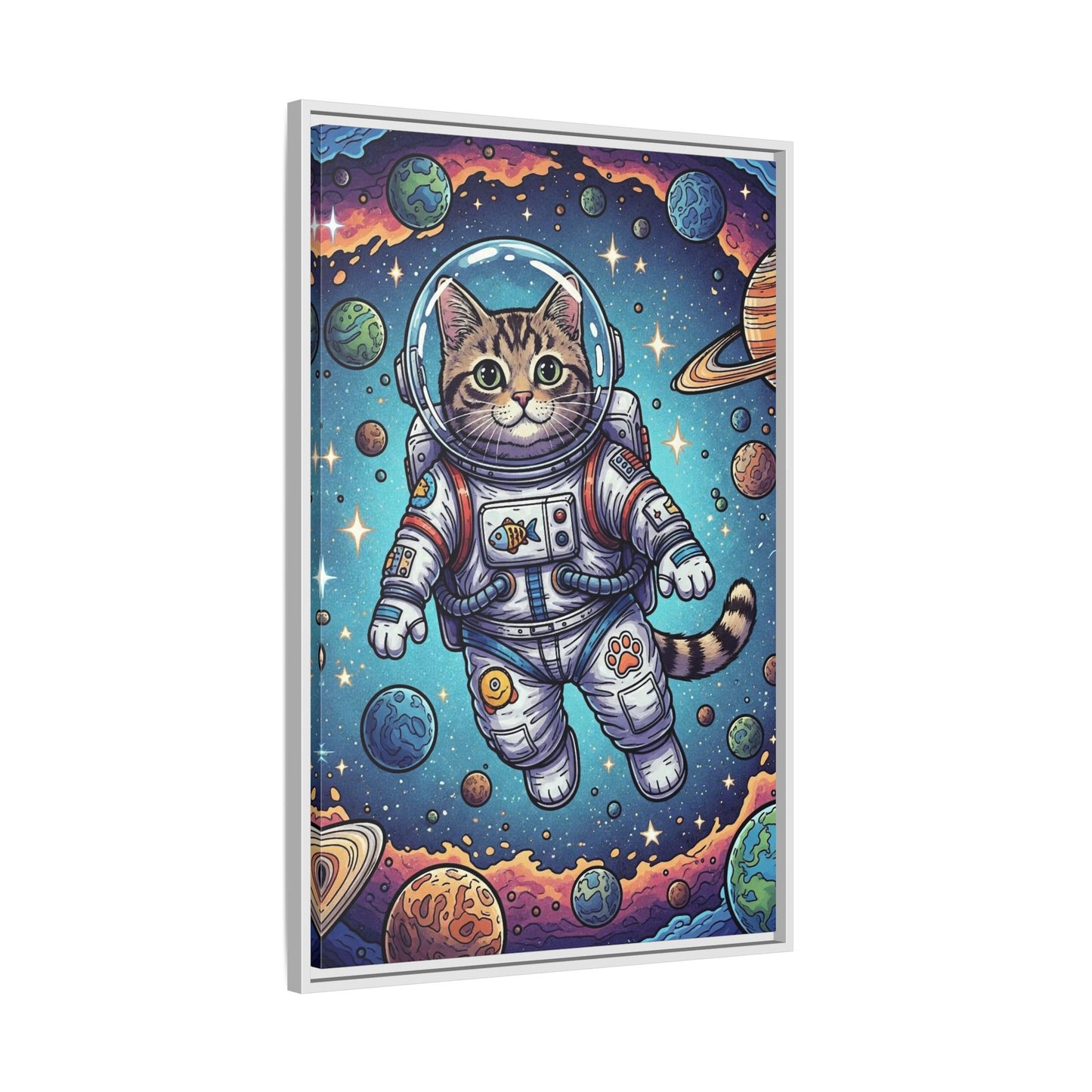 Astronaut Cat - Framed Canvas
