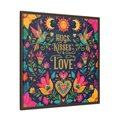 Hugs, Kisses & Love - Framed Canvas