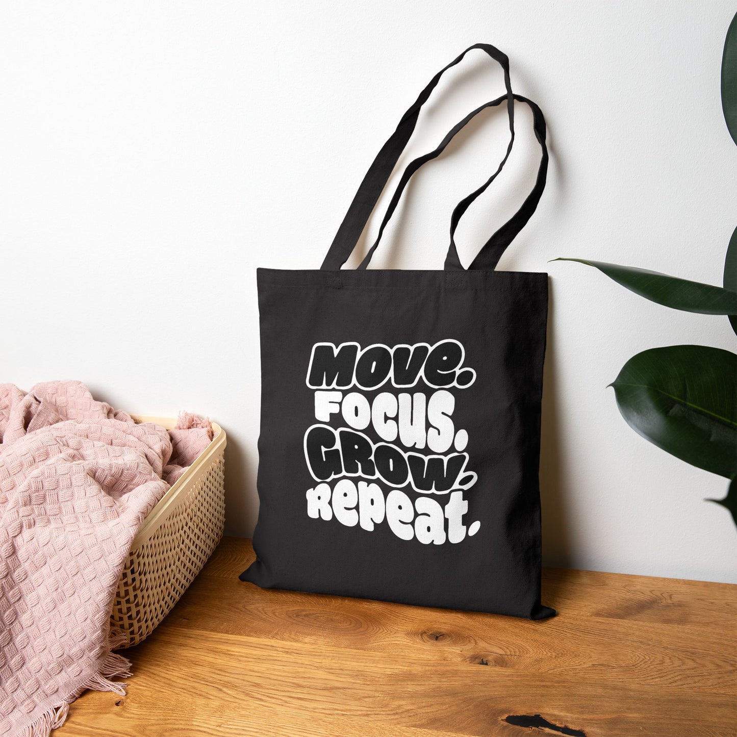 Move. Focus. Grow. Repeat. - Canvas Tote Bag