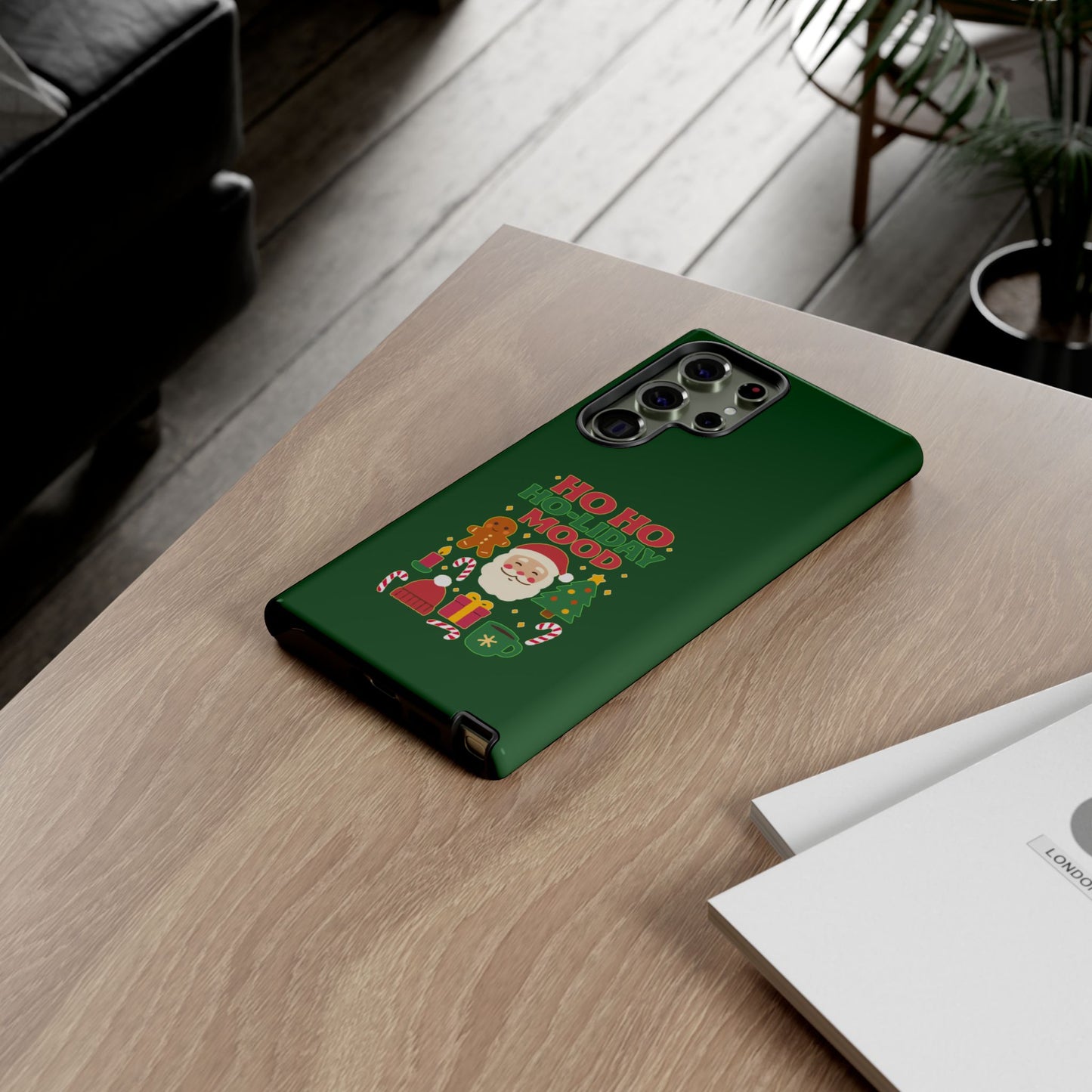 Christmas Phone Case, Ho Ho Ho-liday Mood, Festive Phone Cover, Santa Christmas Accessory, Holiday Gift, Winter Vibes