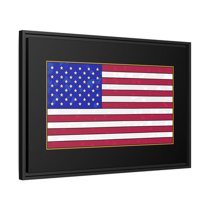 New Glory American Flag (Gold Edge Edition) - Framed Canvas