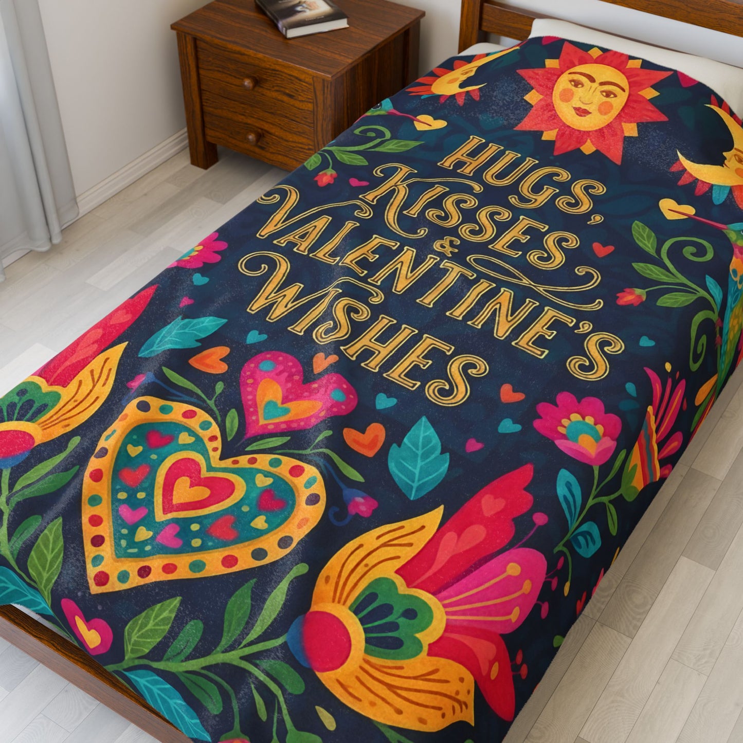 Hugs, Kisses & Valentine's Wishes - Blanket