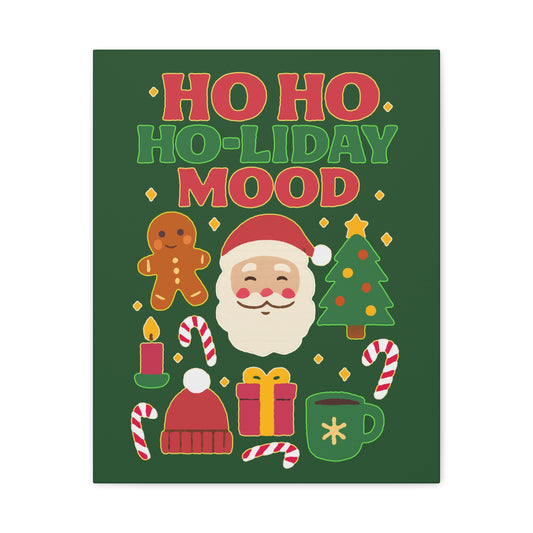 Holiday Canvas Wall Art, Festive Decor for Christmas, Santa and Gingerbread Vibe, Seasonal Home Decoration, Gift for Christmas Lovers