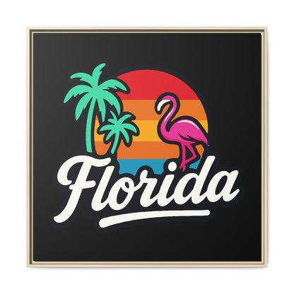 Florida Sunset Palm - Framed Canvas