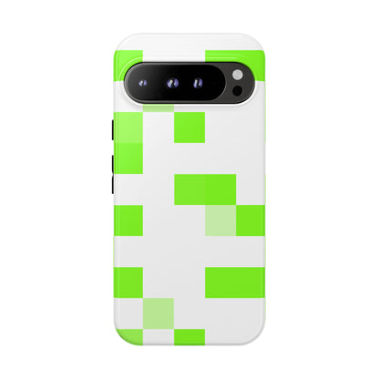 Lime Green Pixel Grid - Phone Case