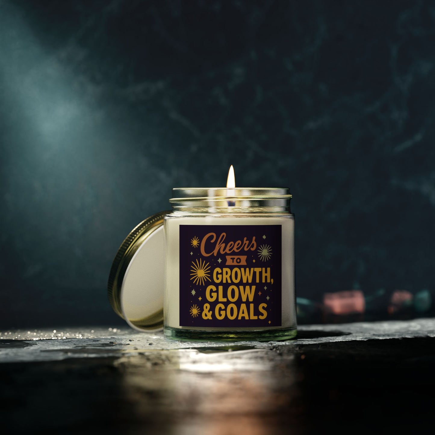 Inspirational Scented Candle, Cheers to Growth, Glow & Goals, Motivational Gift, Home Decor, New Year Vibes Candle, Relaxation