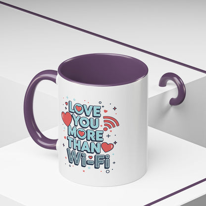 Love You More Than Wi‑Fi - Color Accent Mug
