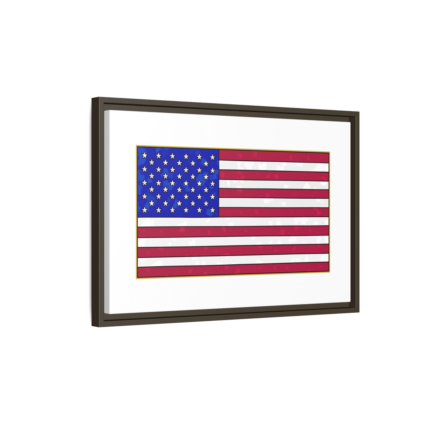 New Glory American Flag (Gold Edge Edition) - Framed Canvas