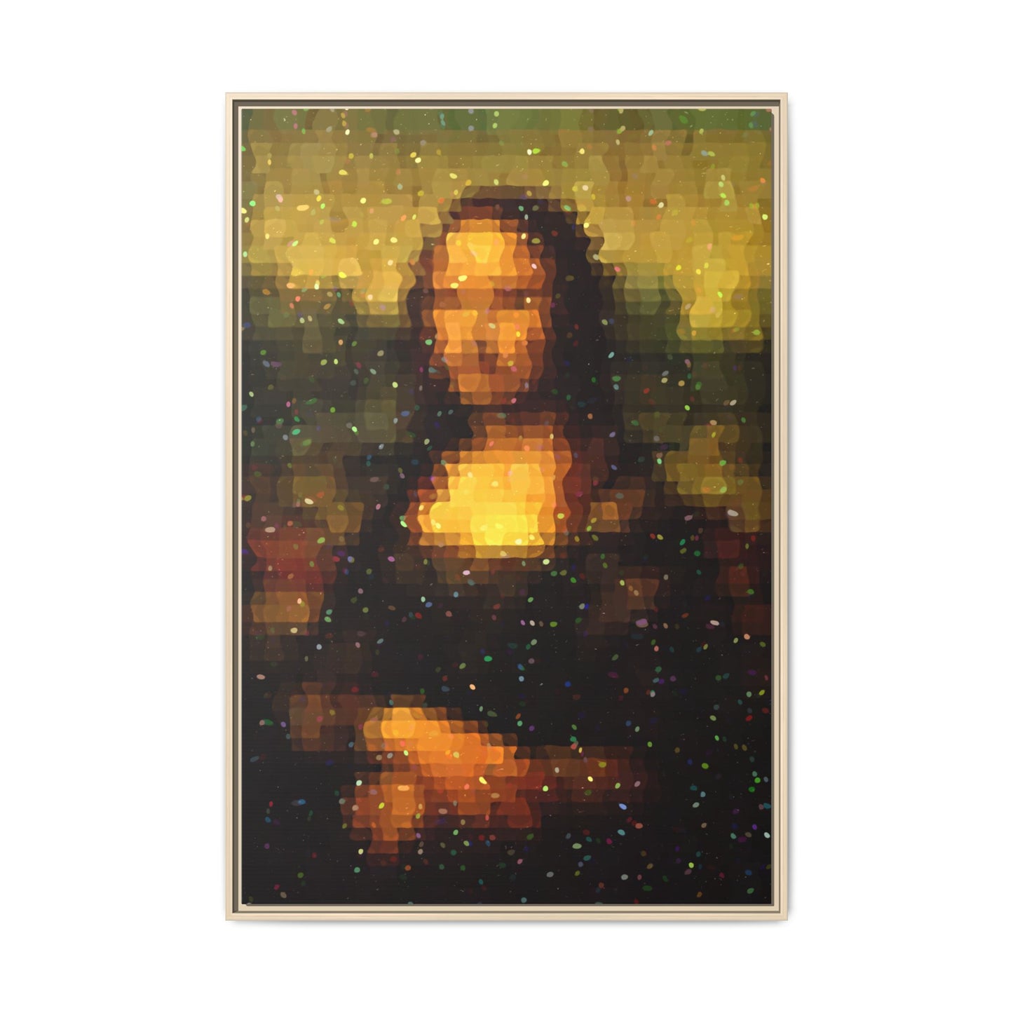 Pixel Muse — Silent Smile - Framed Canvas