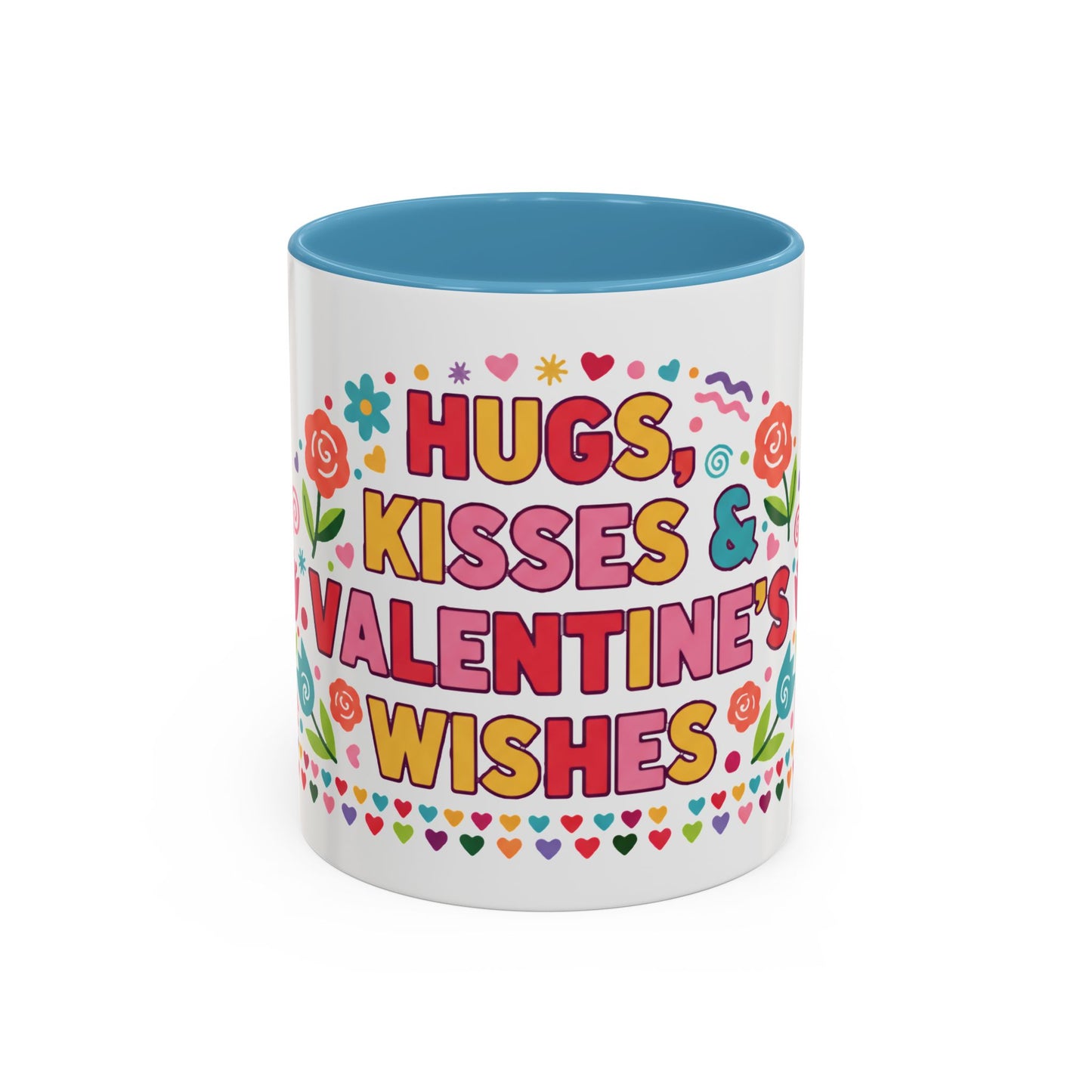 Hugs, Kisses & Valentine’s Wishes - Color Accent Mug
