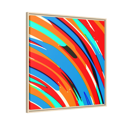 Abstract Rainbow Swirl Arc - Framed Canvas