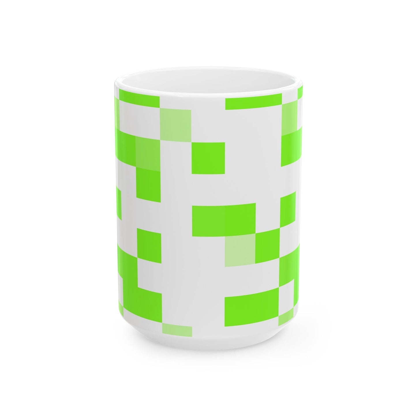 Lime Green Pixel Grid - Mug