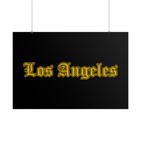 LA Vintage Rolled Poster, Los Angeles Wall Art, Urban Decor, California Gift, Stylish Home Decoration - Golden Edition