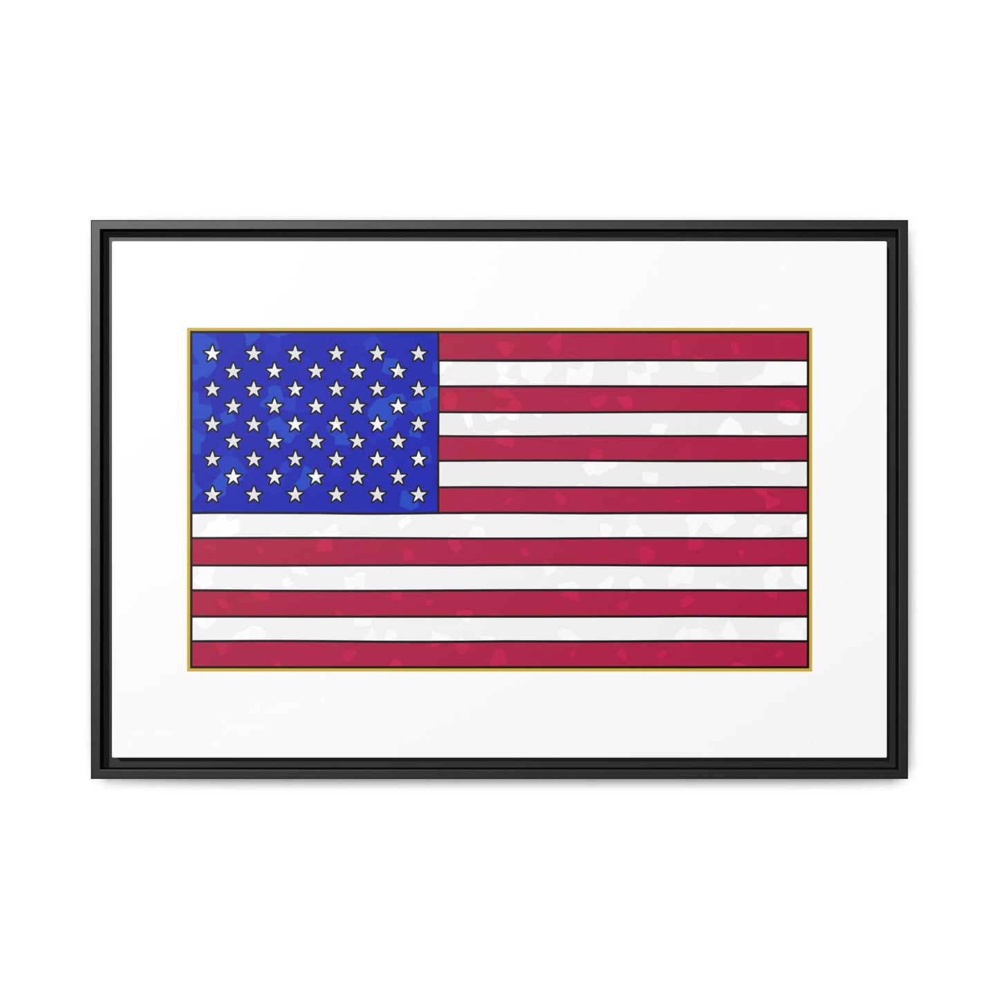 New Glory American Flag (Gold Edge Edition) - Framed Canvas