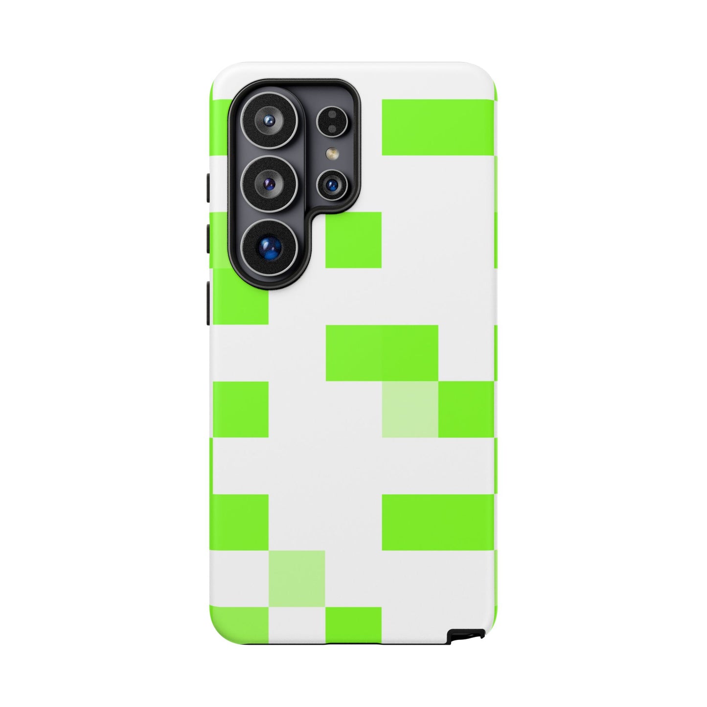 Lime Green Pixel Grid - Phone Case