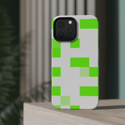 Lime Green Pixel Grid - Magnetic Phone Case