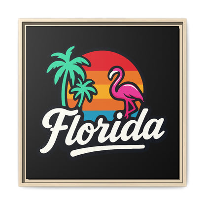 Florida Sunset Palm - Framed Canvas