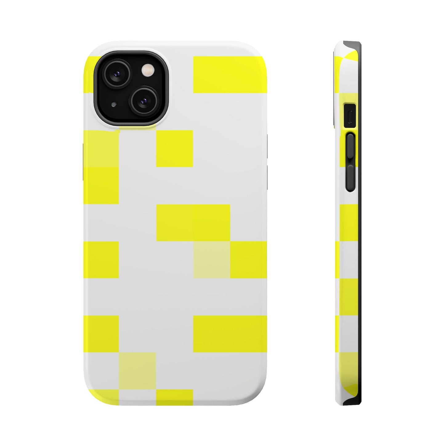 Yellow Pixel Grid -  Magnetic Phone Case