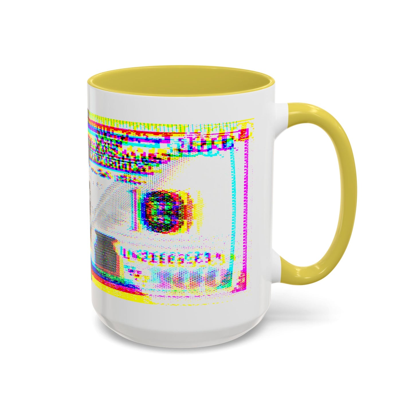 100 Dollars Bill - Neon Color Explosion - Color Accent Mug