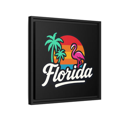 Florida Sunset Palm - Framed Canvas