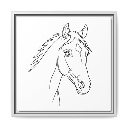 Horse Portrait Sketch - Framed Canvas