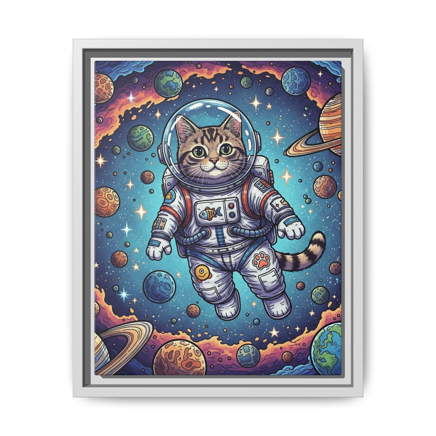 Astronaut Cat - Framed Canvas