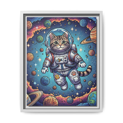 Astronaut Cat - Framed Canvas