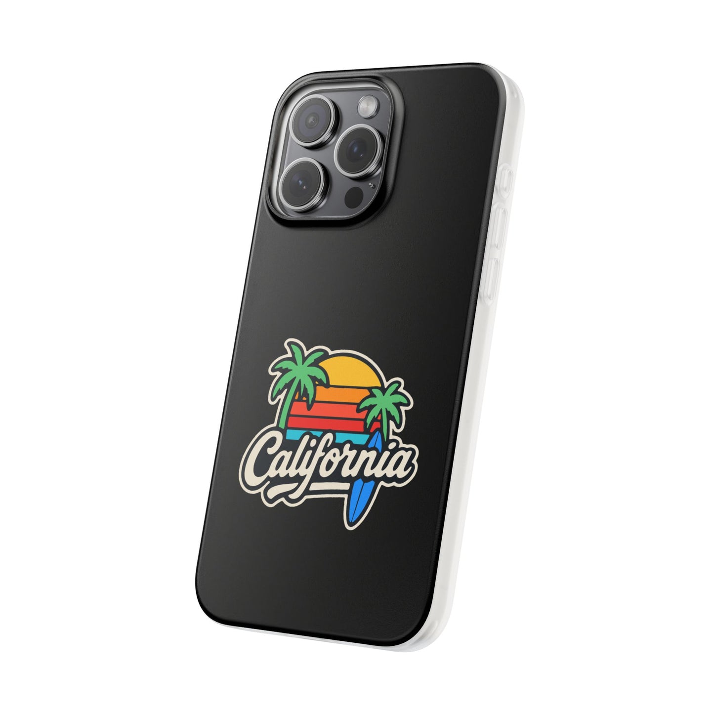 California Sunset Flexi Case, Tropical Phone Cover, Summer Vibe Accessory, Surfer Gift, Personalized Mobile Case