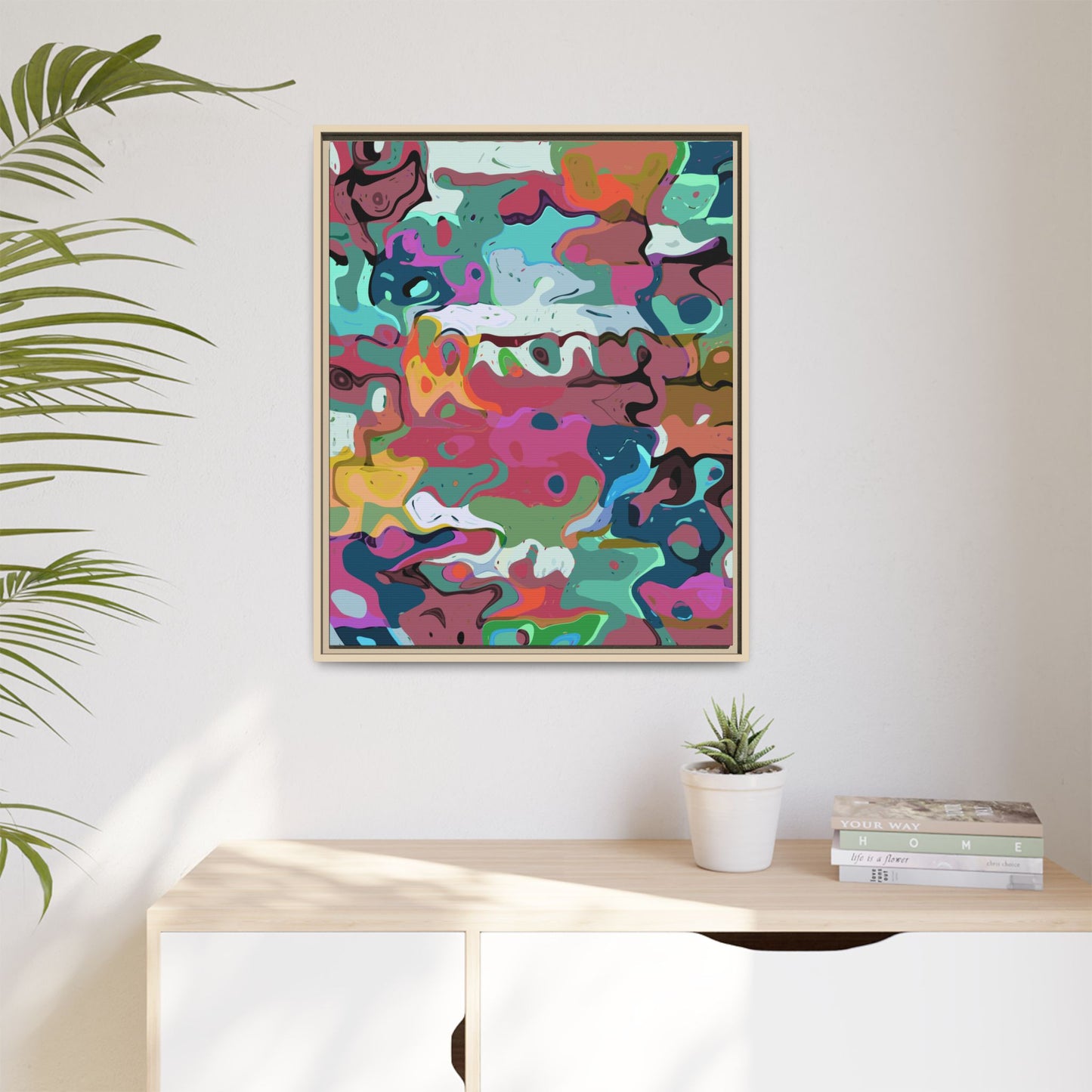 Colorful Abstract Marble - Framed Canvas