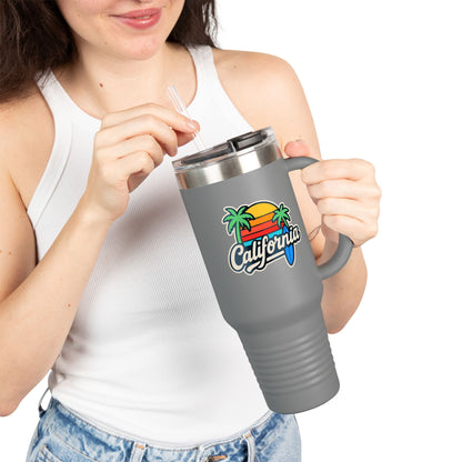 California Insulated Travel Mug - 40oz, Perfect for Road Trips, Outdoor Adventures, Gift for Travelers, Beach Lovers, Summer Vibes