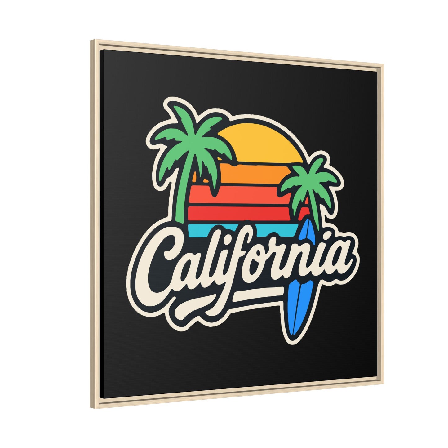 California Surf Vibes - Framed Canvas