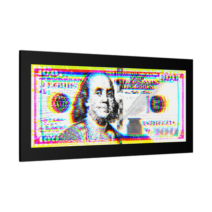 100 Dollars Bill - Neon Color Explosion - Canvas