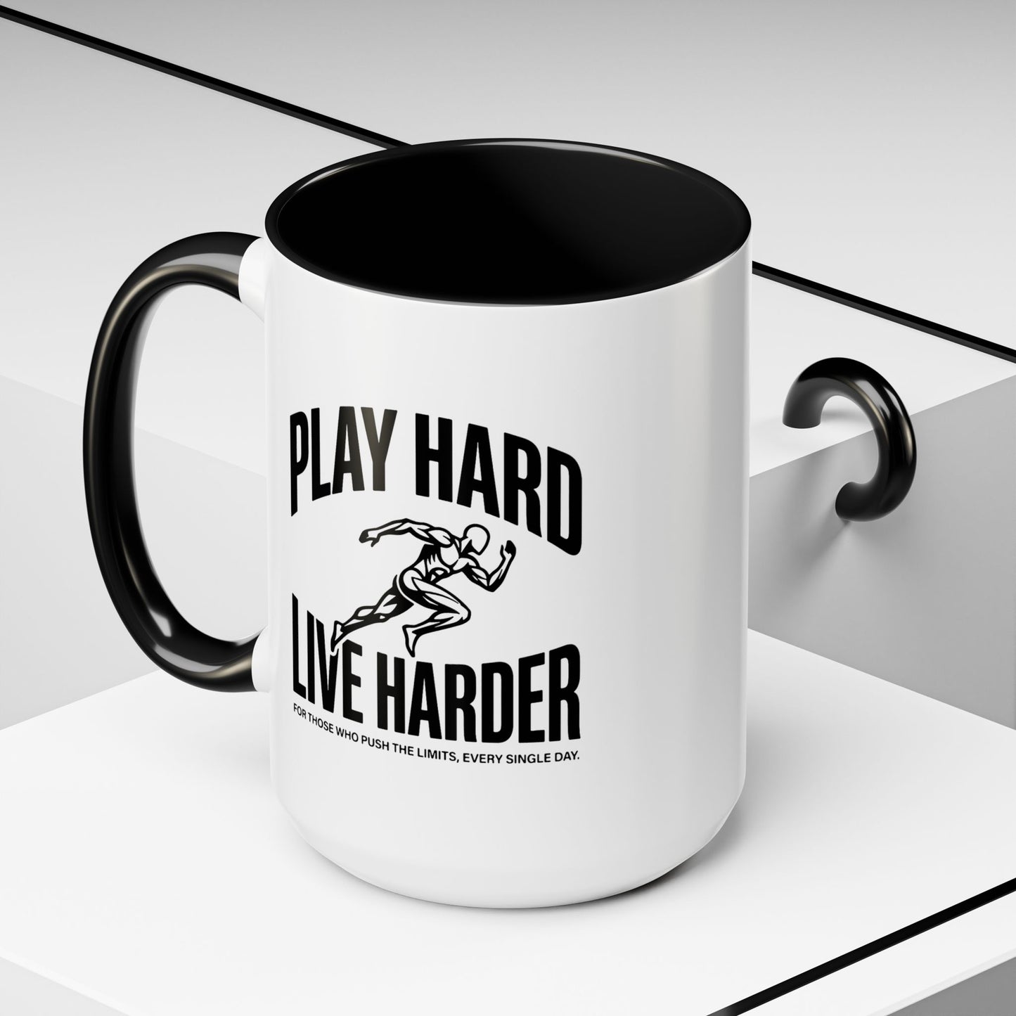 Play Hard / Live Harder - Color Accent Mug