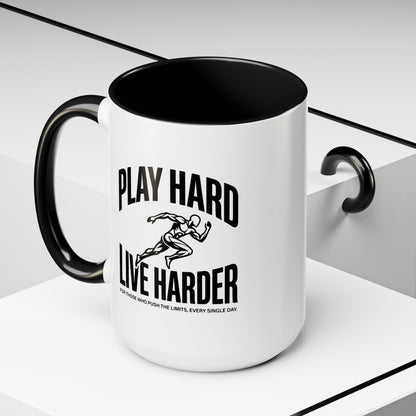 Play Hard / Live Harder - Color Accent Mug