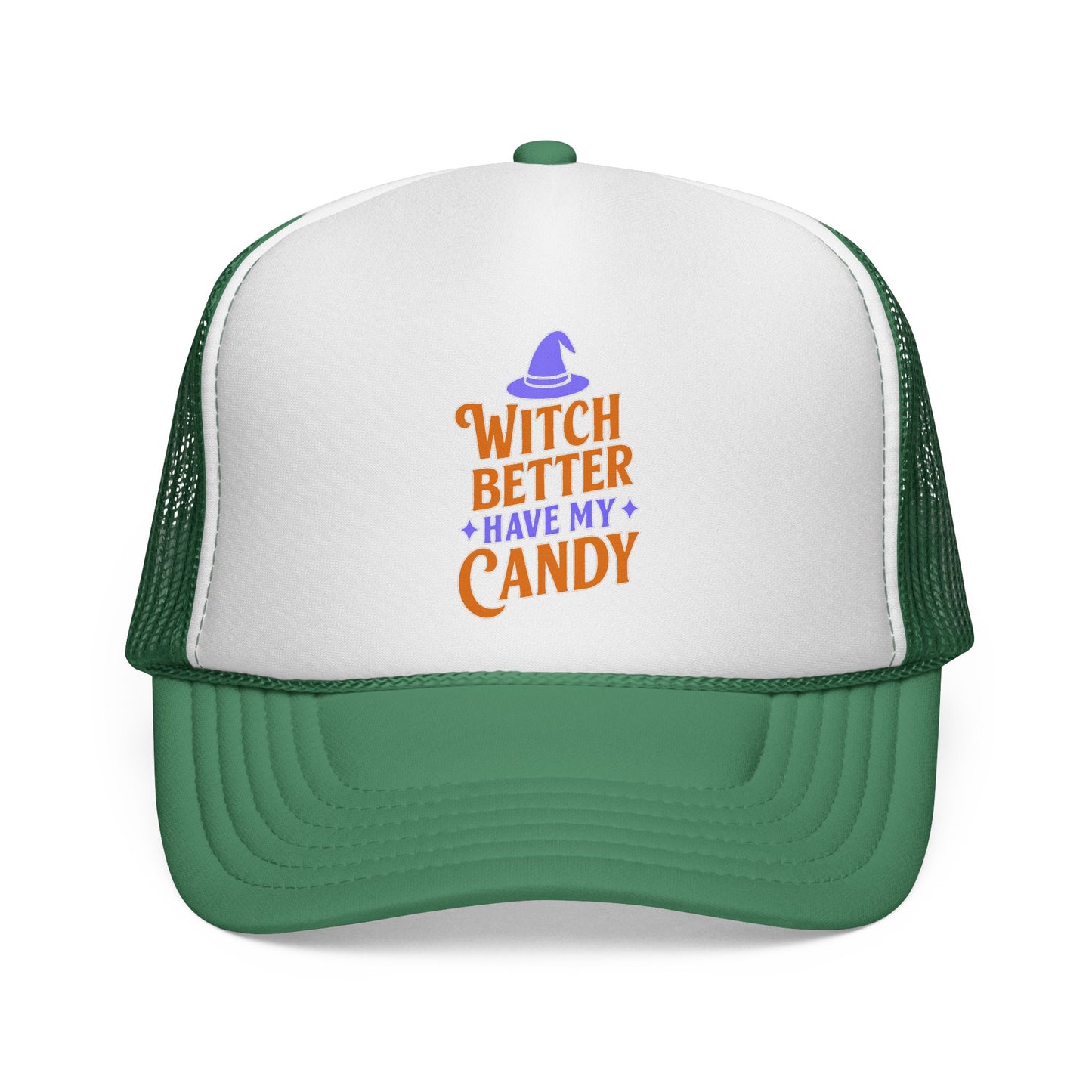 Halloween Trucker Cap, Spooky Hat, Witch Better Have My Candy, Pumpkin Costume Accessory, Trick or Treat Gear