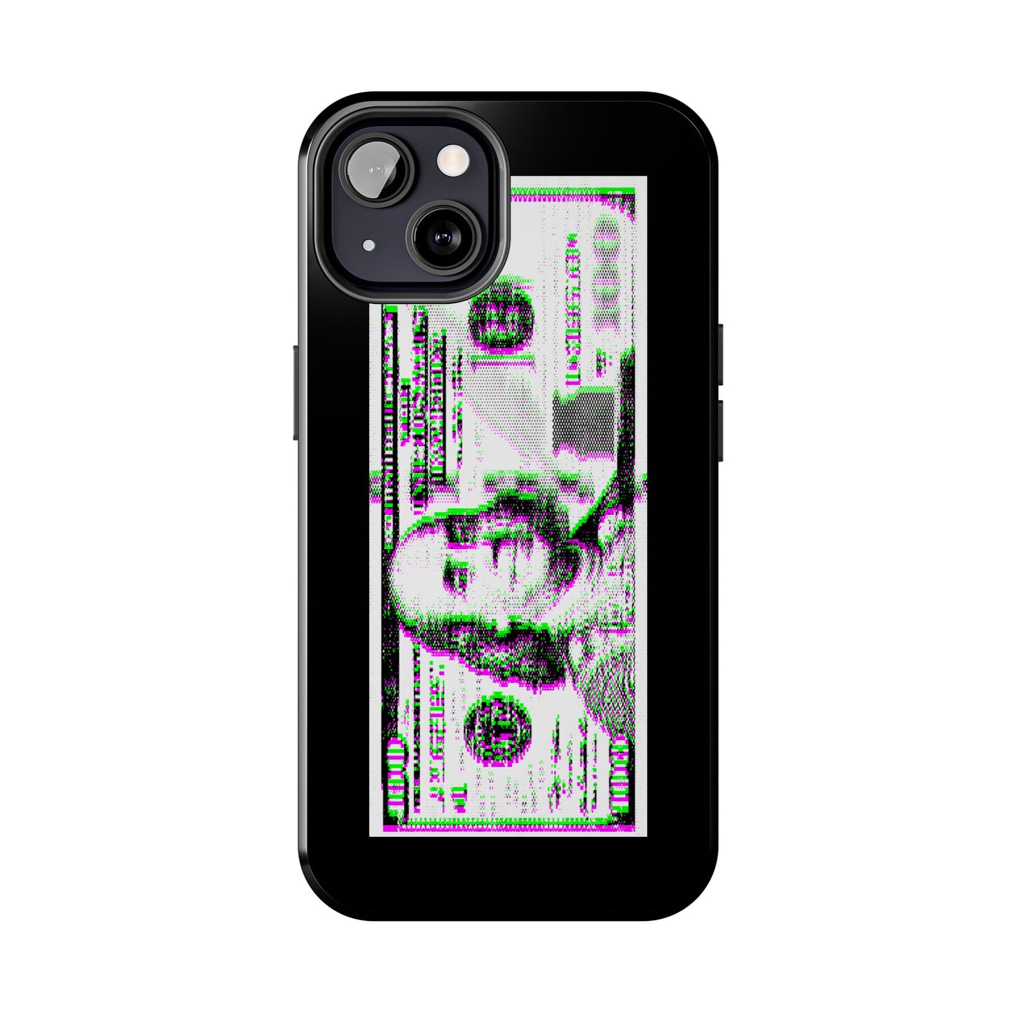 100 Dollars Bill - Green/Magenta Glitch - Phone Case