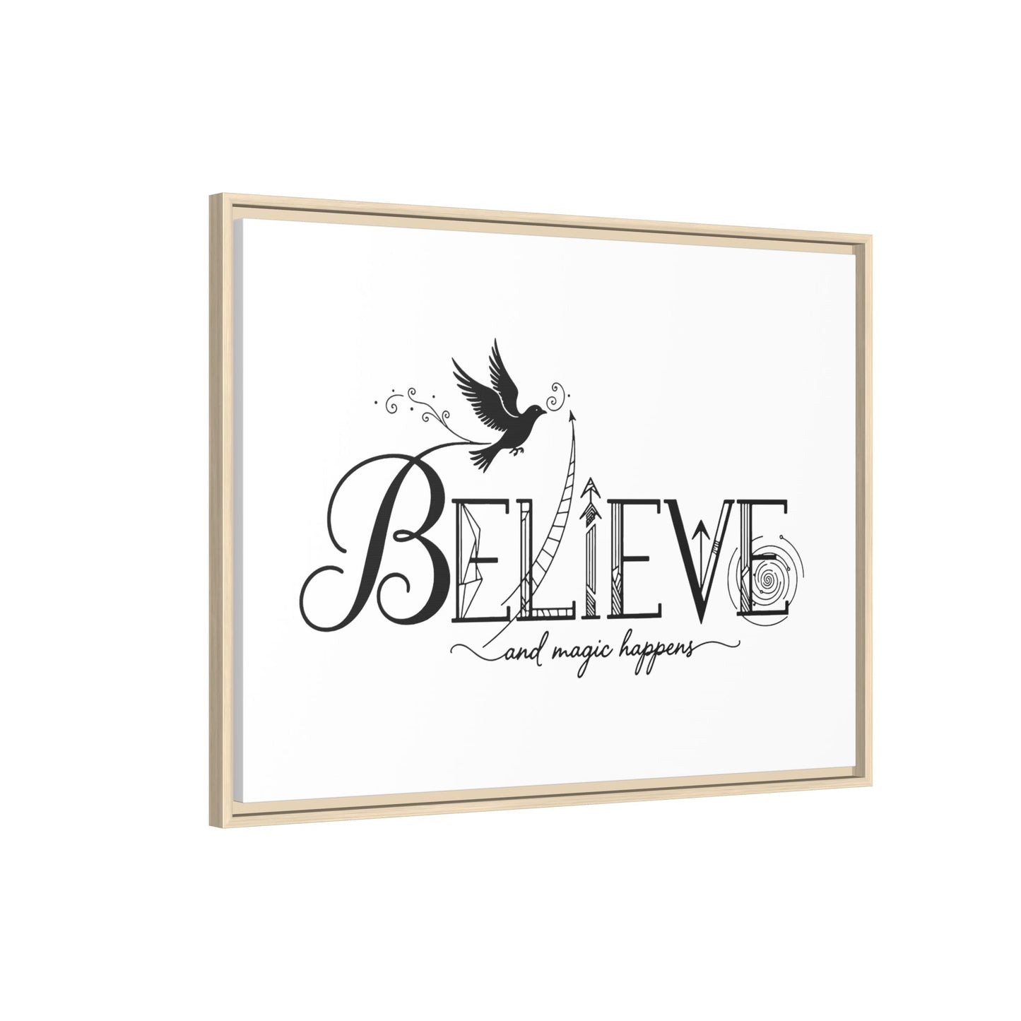 Believe and Magic Happens - Framed Canvas