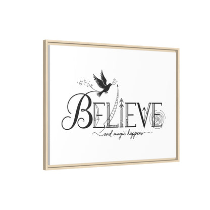 Believe and Magic Happens - Framed Canvas