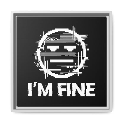 I’m Fine Glitched Smiley - Framed Canvas