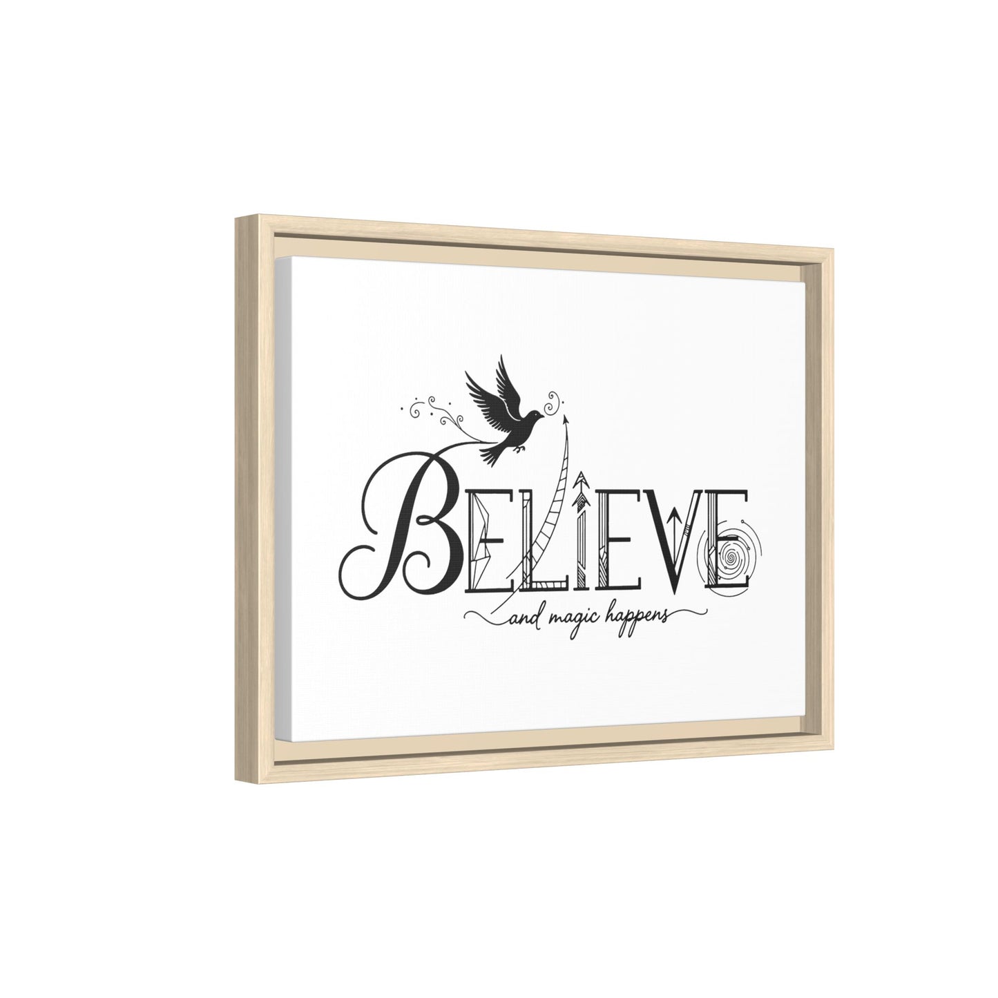 Believe and Magic Happens - Framed Canvas