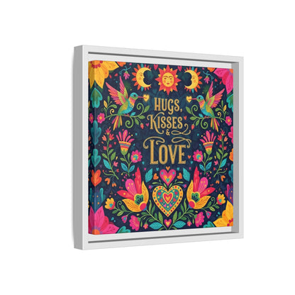 Hugs, Kisses & Love - Framed Canvas