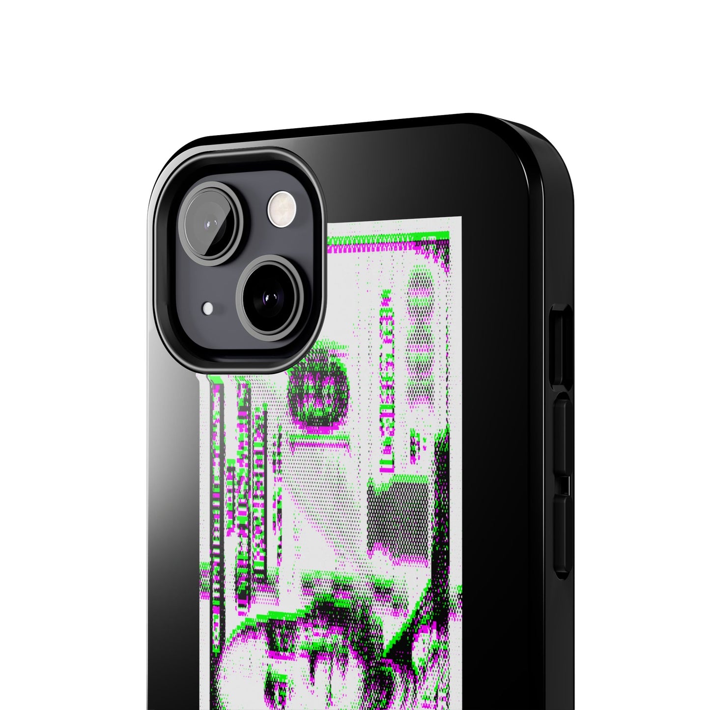 100 Dollars Bill - Green/Magenta Glitch - Phone Case