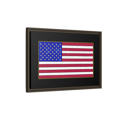New Glory American Flag (Gold Edge Edition) - Framed Canvas