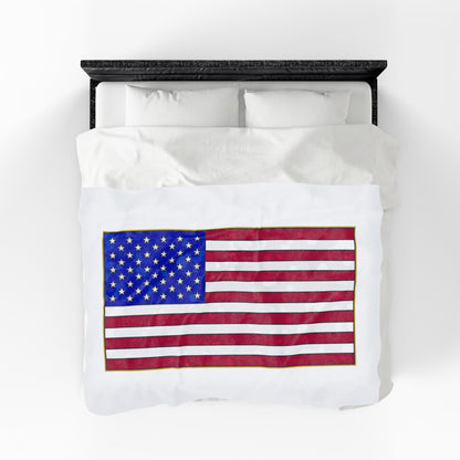 New Glory American Flag (Gold Edge Edition) - Plush Blanket