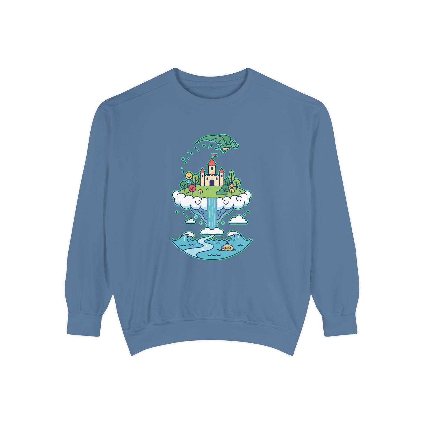Floating Castle Dragon - Magical Fantasy Island - Sweatshirt