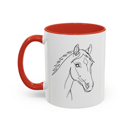 Horse Portrait Sketch - Color Accent Mug