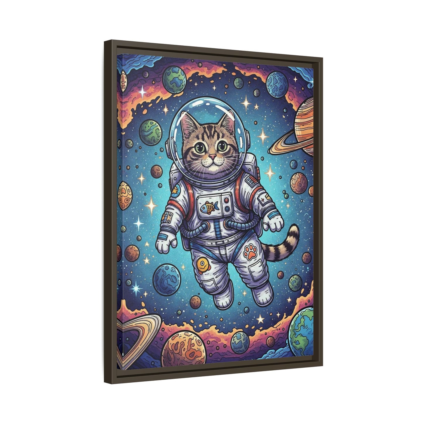 Astronaut Cat - Framed Canvas