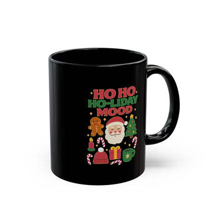 Festive Holiday Mug, 'Ho Ho Ho-liday Mood' Coffee Cup for Christmas, Gift for Him/Her, Cheerful Coffee Mug, Cute Holiday Decor
