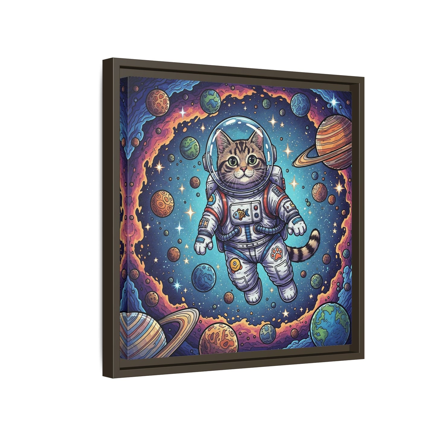 Astronaut Cat - Framed Canvas