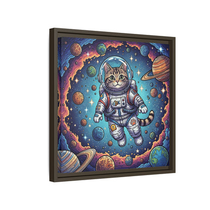 Astronaut Cat - Framed Canvas